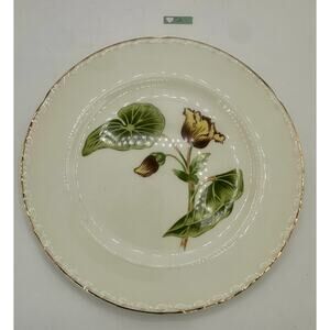 VTG Crooksville USA Dinner Plate 10” Floral Design 22K Gold Trim Pattern B860MM